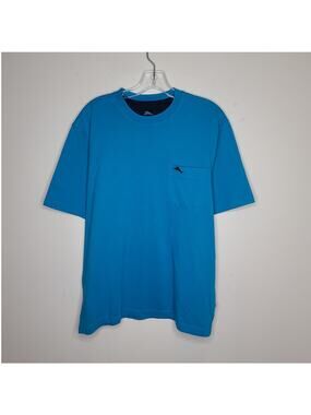 Tommy Bahama bright blue supima cotton short sleeve shirt with pocket - small